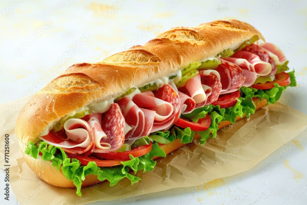 Juicy chicken slices topped with fresh lettuce, tomato, and onions on artisan bread, served on a wooden board for a delectable meal. Juicy chicken slices topped with fresh lettuce, tomato, and onions on artisan bread, served on a wooden board for a delectable meal.