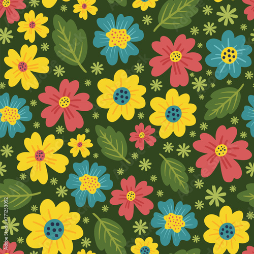 Flower Power Seamless Pattern