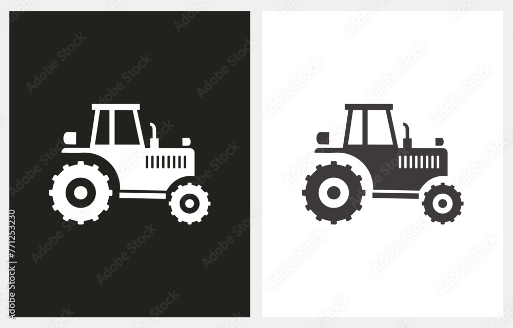 Naklejka premium Tractor Truck Farm illustration silhouette icon vector. Symbol, logo vector graphics.