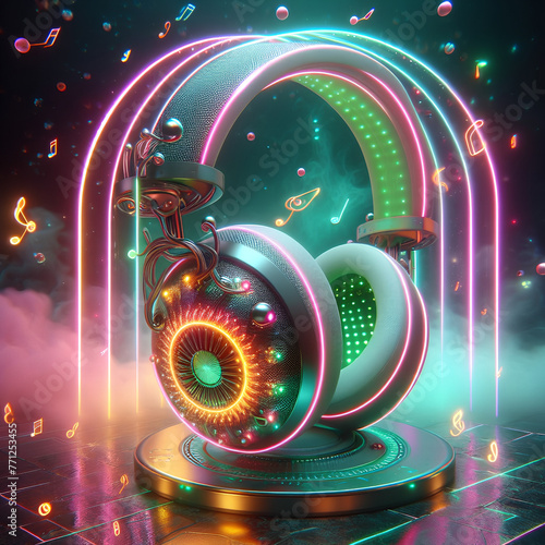 futuristic music environment,generative AI
