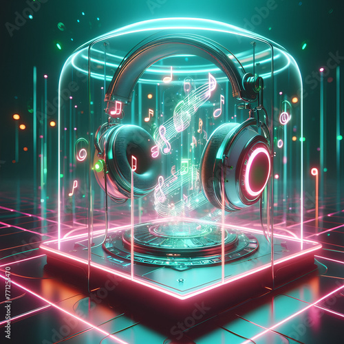futuristic music environment,generative AI