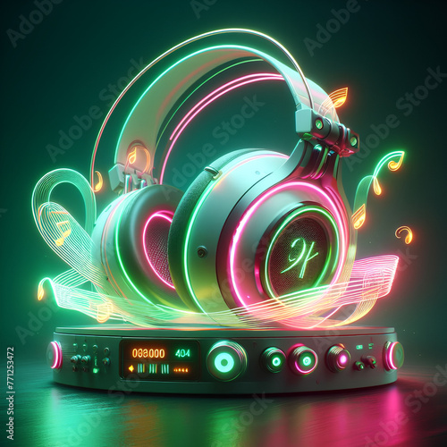 futuristic music environment,generative AI