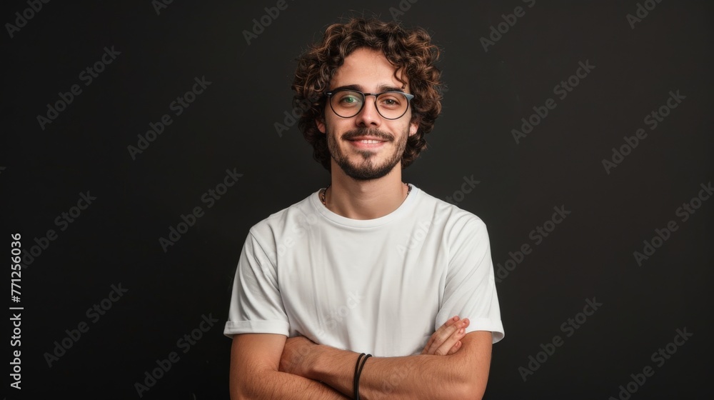Obraz premium Man in Glasses and White Shirt