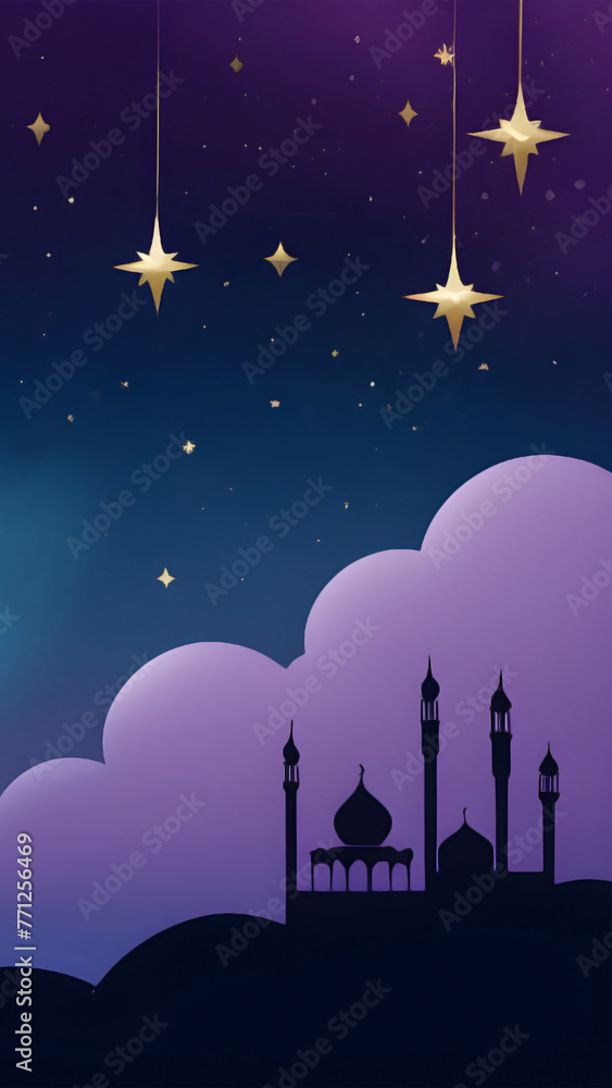 Naklejka premium Moon and stars wallpapers for I pad, Notebook cover, I phone, tab mobile high quality images