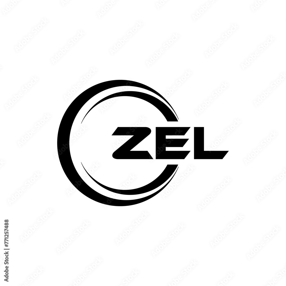 ZEL letter logo design with white background in illustrator, cube logo, vector logo, modern alphabet font overlap style. calligraphy designs for logo, Poster, Invitation, etc. - obrazy, fototapety, plakaty 