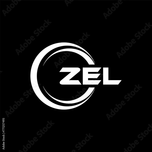 ZEL letter logo design with black background in illustrator, cube logo, vector logo, modern alphabet font overlap style. calligraphy designs for logo, Poster, Invitation, etc.