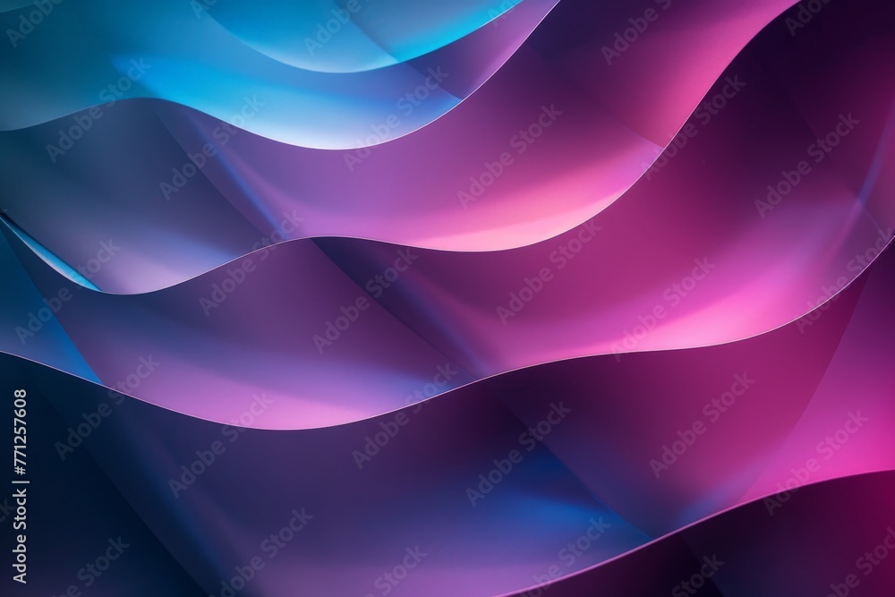 Blue and Purple Wavy Shapes Background - obrazy, fototapety, plakaty 
