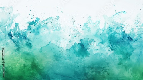 Ethereal aqua hues in a watercolor wash evoke a serene and dreamy underwater scene..