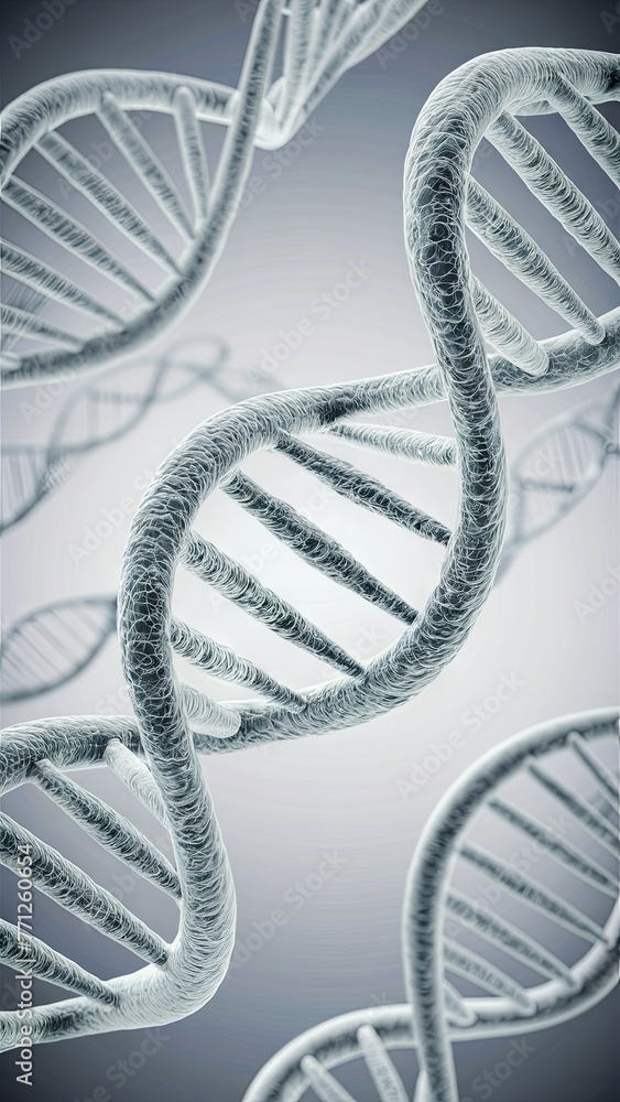 Obraz premium 3D Rendered DNA Strand Simulation.