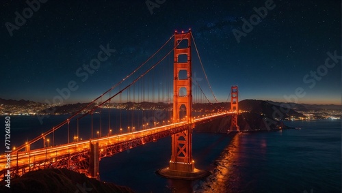 golden gate bridge on the night
