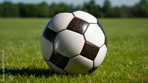 Soccer ball on green grass