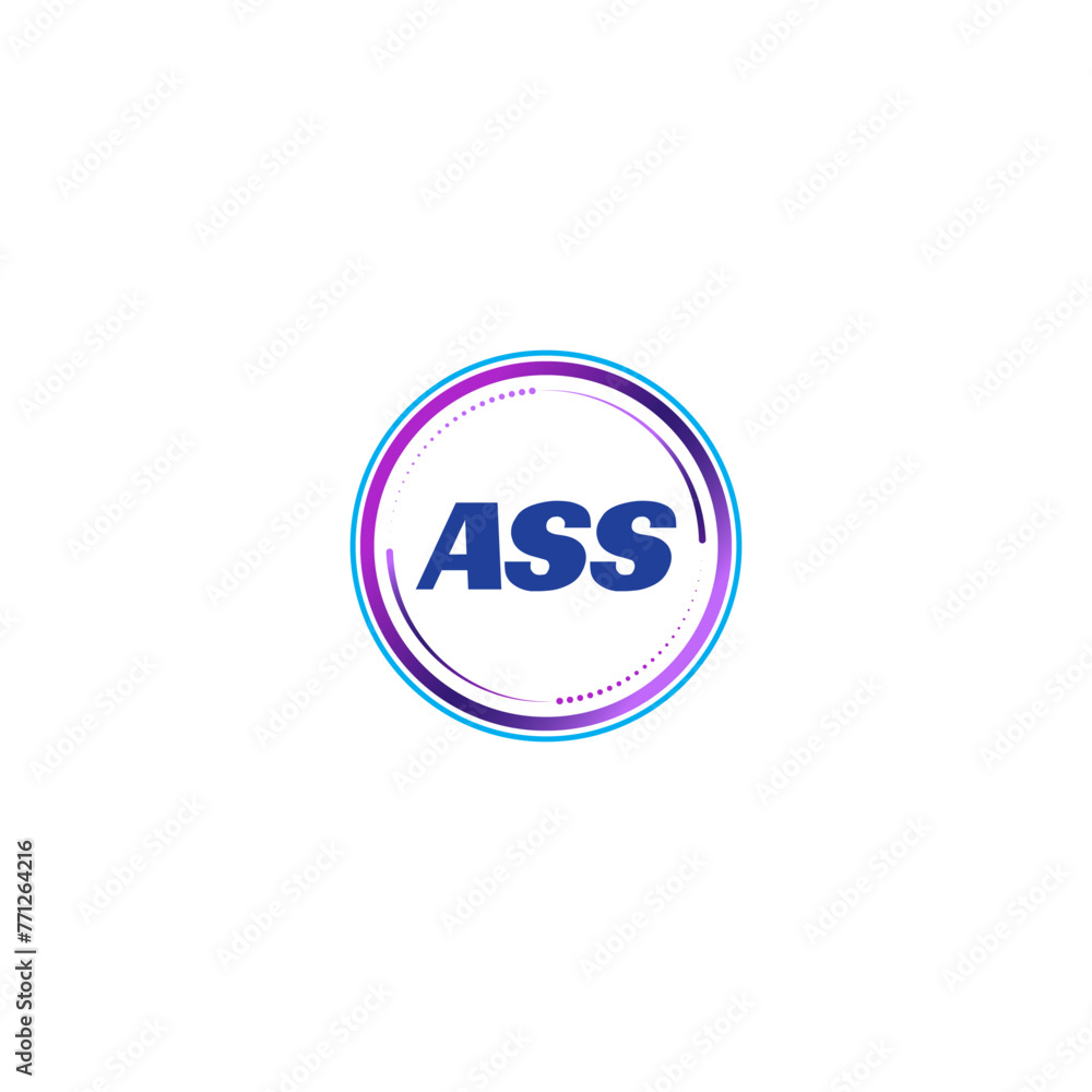 ASS creative initial letter flat monogram logo design with White background.Vector logo modern alphabet gradient color frame style. ASS creative initial letter flat monogram logo design with White background.Vector logo modern alphabet gradient color frame style.