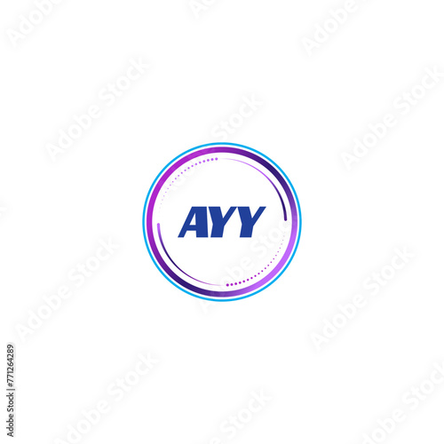 Free Download AYY creative initial letter flat monogram logo design with White background.Vector logo modern alphabet gradient color frame style. - GFXLoad