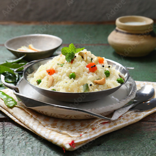 upma made of semolina, an south indian breakfast also popular in maharashtra ,india photo