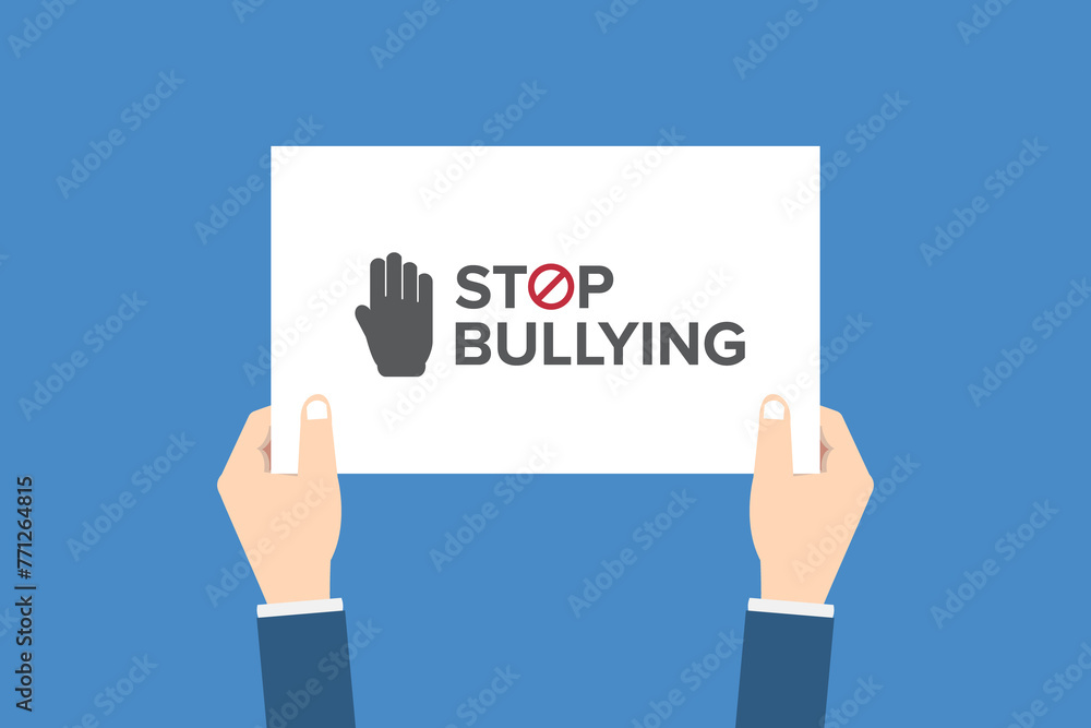 Stop bullying. Bullying prevention month banner design. Stop bullying. Bullying prevention month banner design.