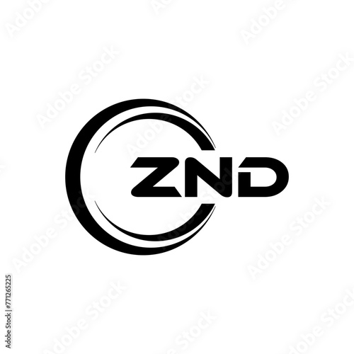 ZND letter logo design with white background in illustrator  cube logo  vector logo  modern alphabet font overlap style. calligraphy designs for logo  Poster  Invitation  etc.