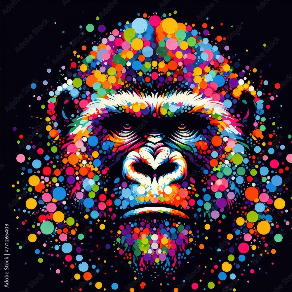 Isolated Colorful Ape on a Clear PNG Canvas, Generative AI Isolated Colorful Ape on a Clear PNG Canvas, Generative AI