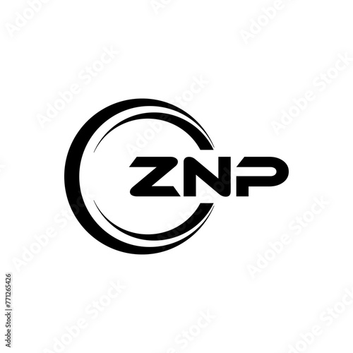 ZNP letter logo design with white background in illustrator  cube logo  vector logo  modern alphabet font overlap style. calligraphy designs for logo  Poster  Invitation  etc.