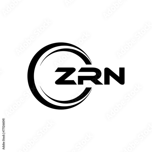 ZRN letter logo design with white background in illustrator, cube logo, vector logo, modern alphabet font overlap style. calligraphy designs for logo, Poster, Invitation, etc. photo