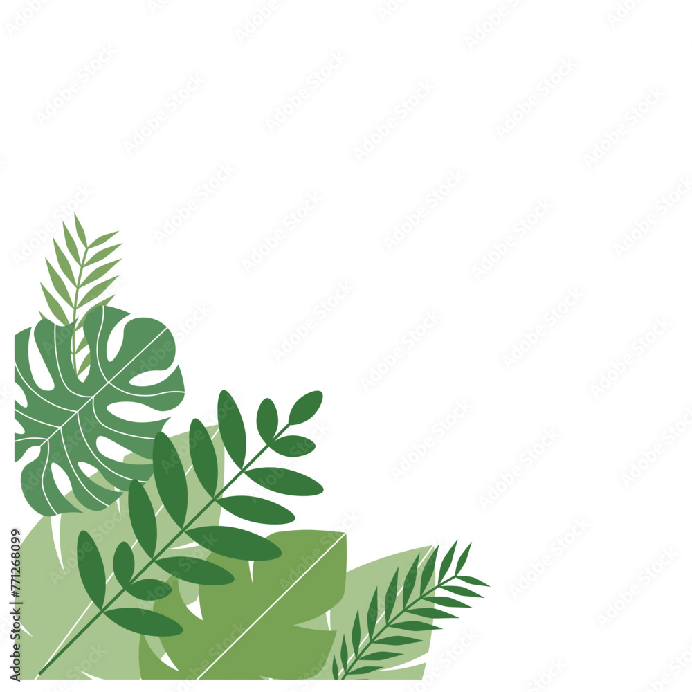 Green Tropical Leaves Border Green Tropical Leaves Border
