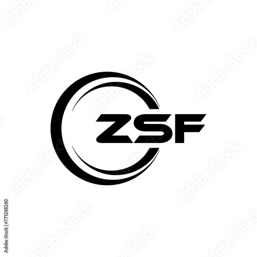 ZSF letter logo design with white background in illustrator, cube logo, vector logo, modern alphabet font overlap style. calligraphy designs for logo, Poster, Invitation, etc.