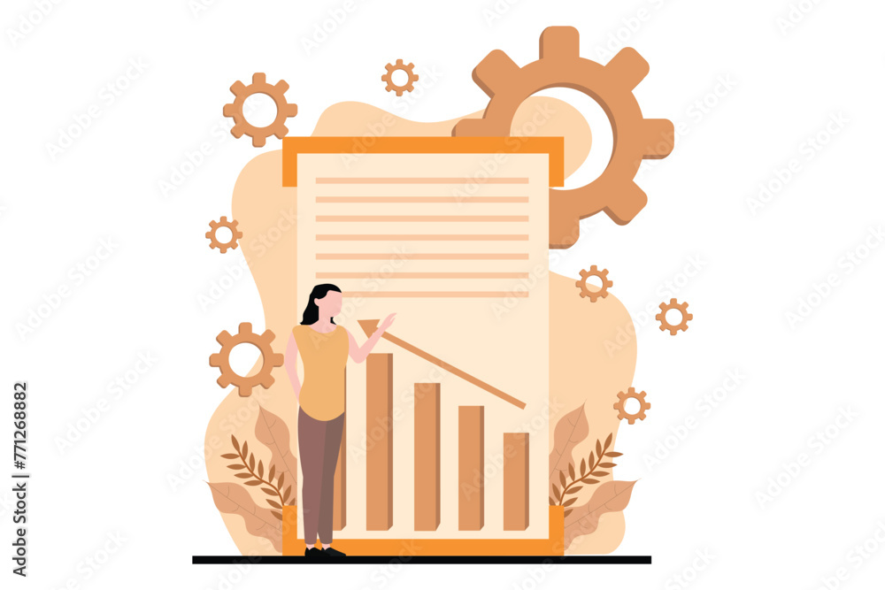 Business Management Flat Design Illustration Business Management Flat Design Illustration