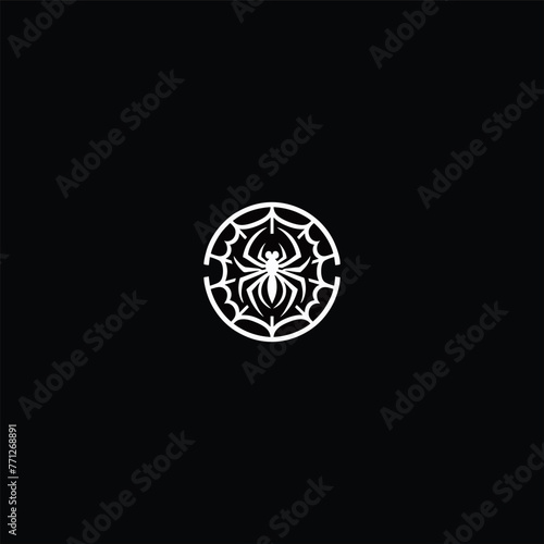 Abstract Spider Logo Design Vector, unique round style