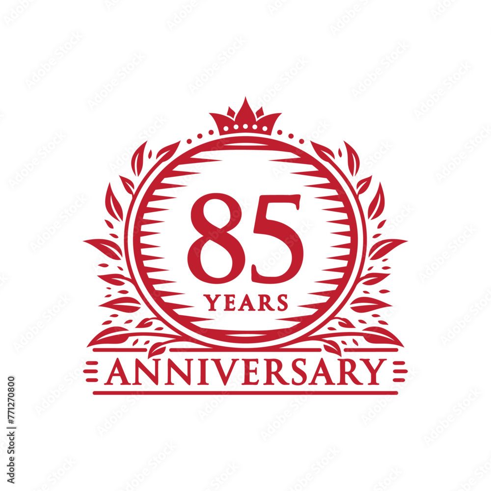 85 years celebrating anniversary design template. 85th anniversary logo. Vector and illustration. 85 years celebrating anniversary design template. 85th anniversary logo. Vector and illustration.
