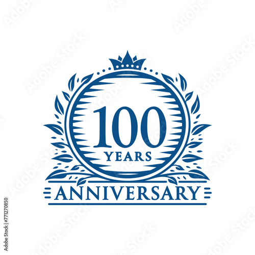 100 years celebrating anniversary design template. 100th anniversary logo. Vector and illustration.