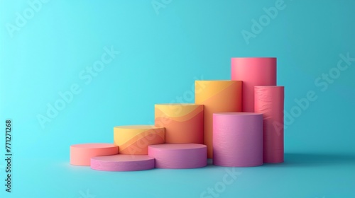 3D render clay chart graph showing augmentation isolated on pure solid background sleek minimalist design © Thanadol