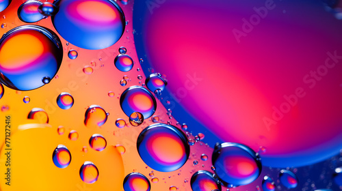 Macro oil and water multi colored abstract background photo