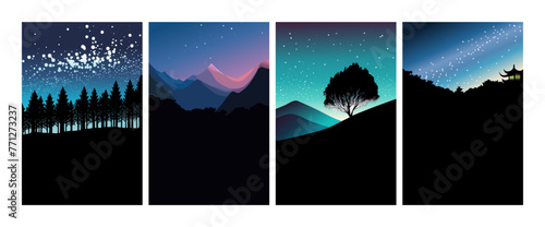 星空がキラキラした背景グラフィック