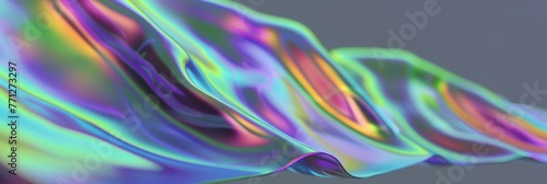 Vibrant iridescent liquid wave texture. This image showcases a fluid, wave-like texture with a rainbow iridescent finish that gives a modern, abstract feel, ideal for backgrounds