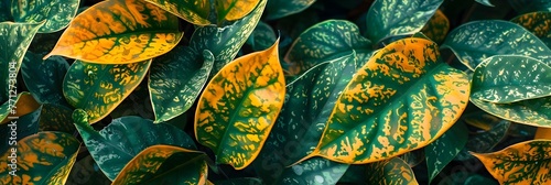 Lush,Vibrant Tropical Leaves Forming Intricate Natural Pattern in Verdant,Flourishing Botanical Environment