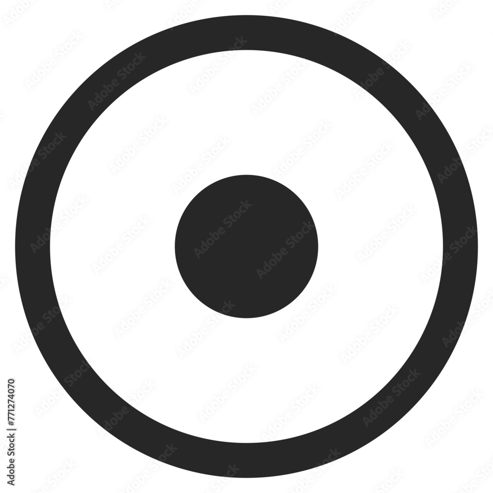 black dot symbol on white