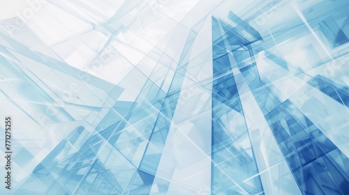 abstract background with blue glass in an office building