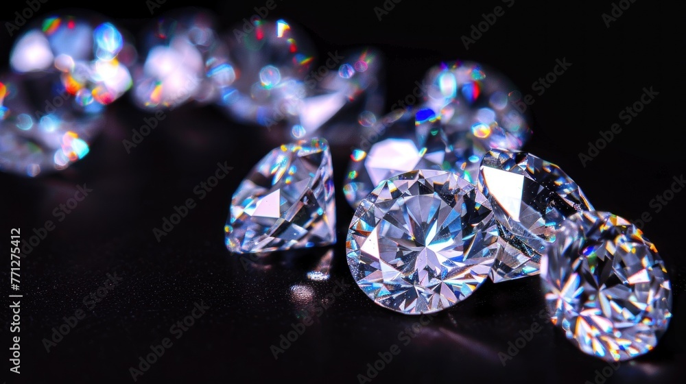 Luxury diamonds and jewelry on the black background Luxury diamonds and jewelry on the black background