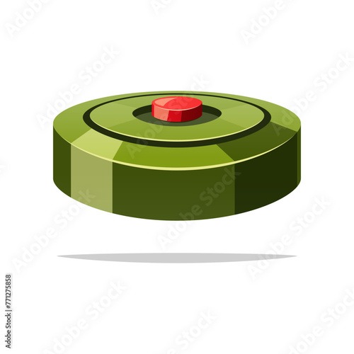 Land mine vector isolated on white background.