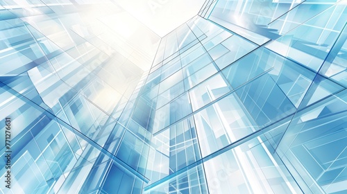 abstract background with blue glass in an office building