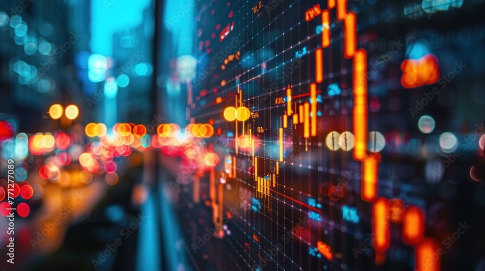 Fototapeta premium market and trading digital graph background