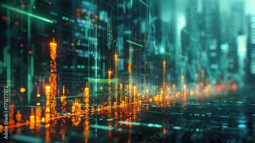 market and trading digital graph background