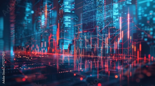 market and trading digital graph background