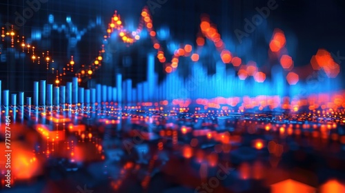 market and trading digital graph background