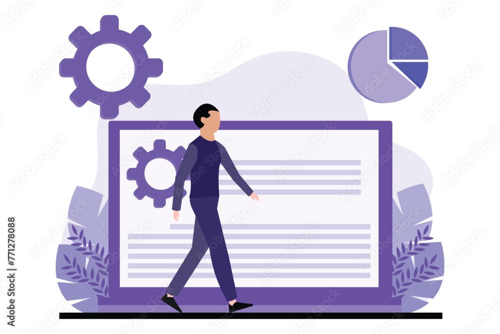 Business Management Flat Design Illustration Business Management Flat Design Illustration
