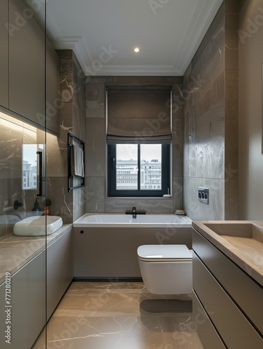 small bathroom in grey