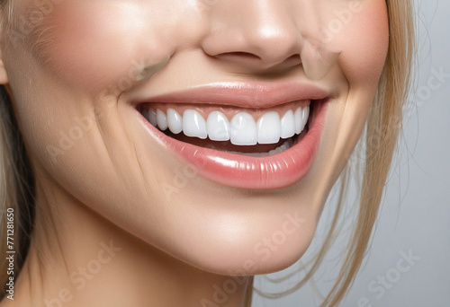 close-up of woman smiling colorful background