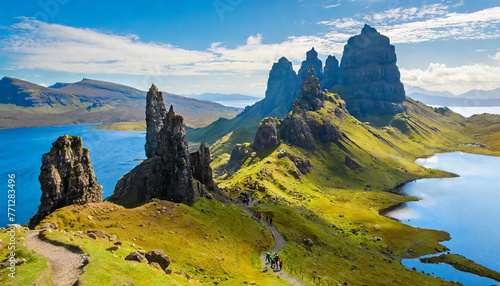 Old Man of Storr rock formation at Isle of Skye