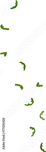 falling green paprika sliced