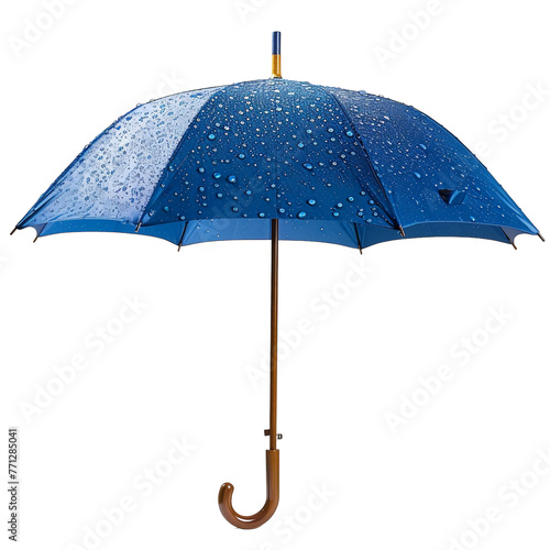 Elegant Protection: Isolated Blue Umbrella on Transparent Background