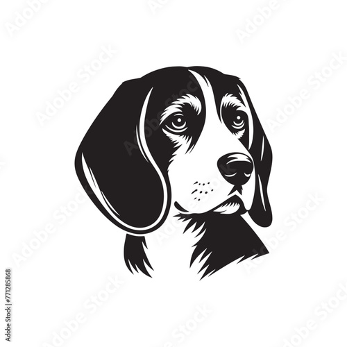 Vector Silhouette Illustration of a Beagle Dog - Perfect for Pet Lovers and Designers- Beagle Black Vector Stock. photo